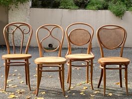 4er Set Wiener Stühle antik Jugendstil Thonet