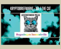 CRYPTO BRIEFMARKE-NR1 THE CAT Regenbogen