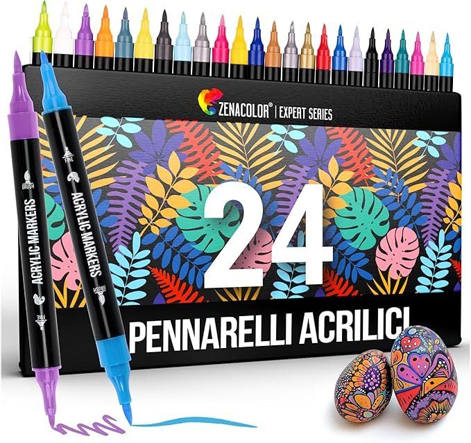 Set 12 Pennarelli Acrilici Brush Marker – Colori Tonalità Pelle Per Ritratti