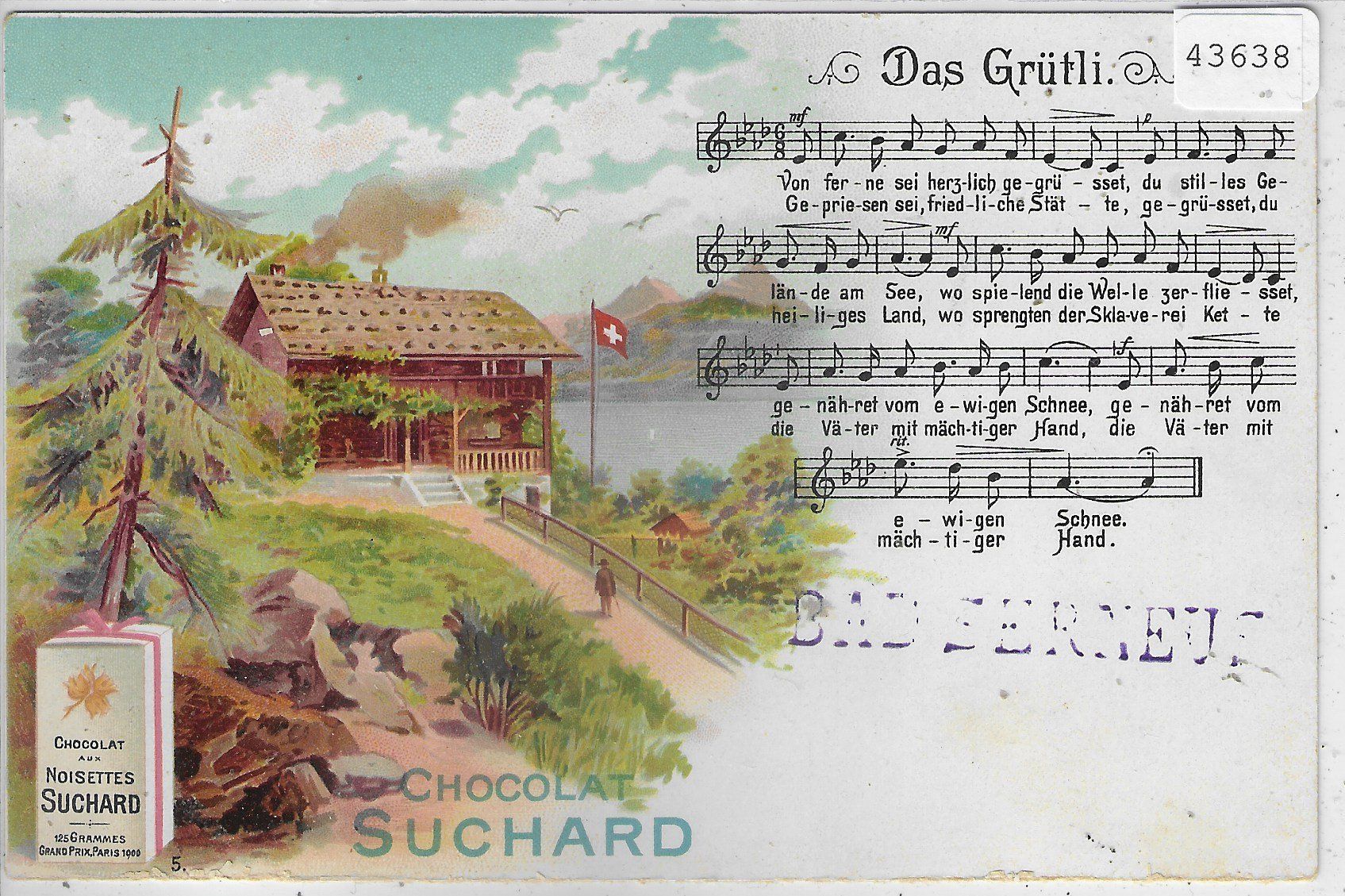 Cartoline postali: Chocolat Suchard - Das Grütli - Litho – Usato da Ettingen venduto da Kartenplanet