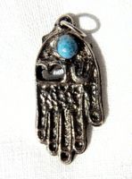 **❤️Hand der Fatima Anhänger mit blauem Stein❤️**
