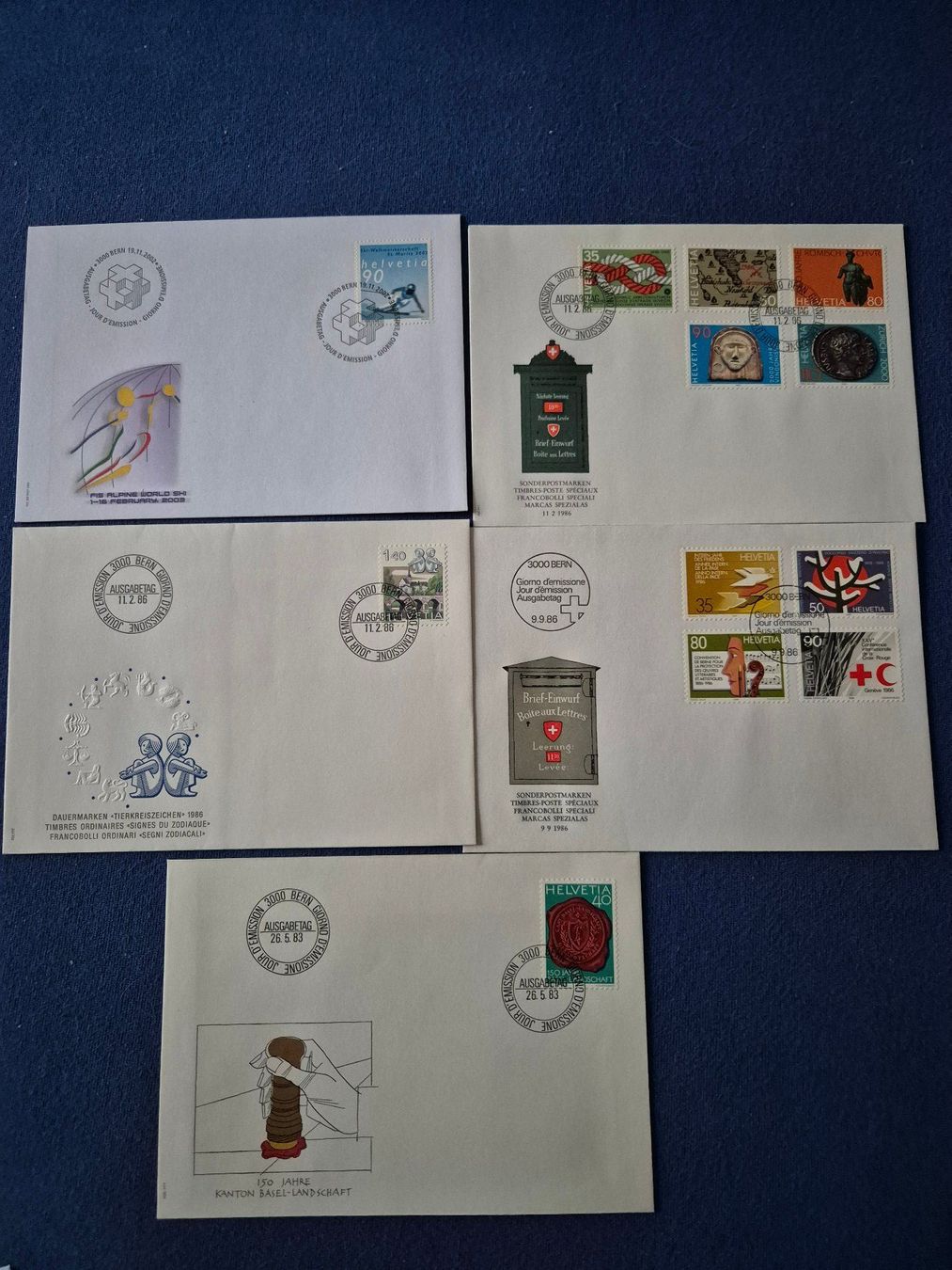 Alle Briefmarken: Ersttagsbriefe CH – Gebraucht aus Steinhausen von Scrashel