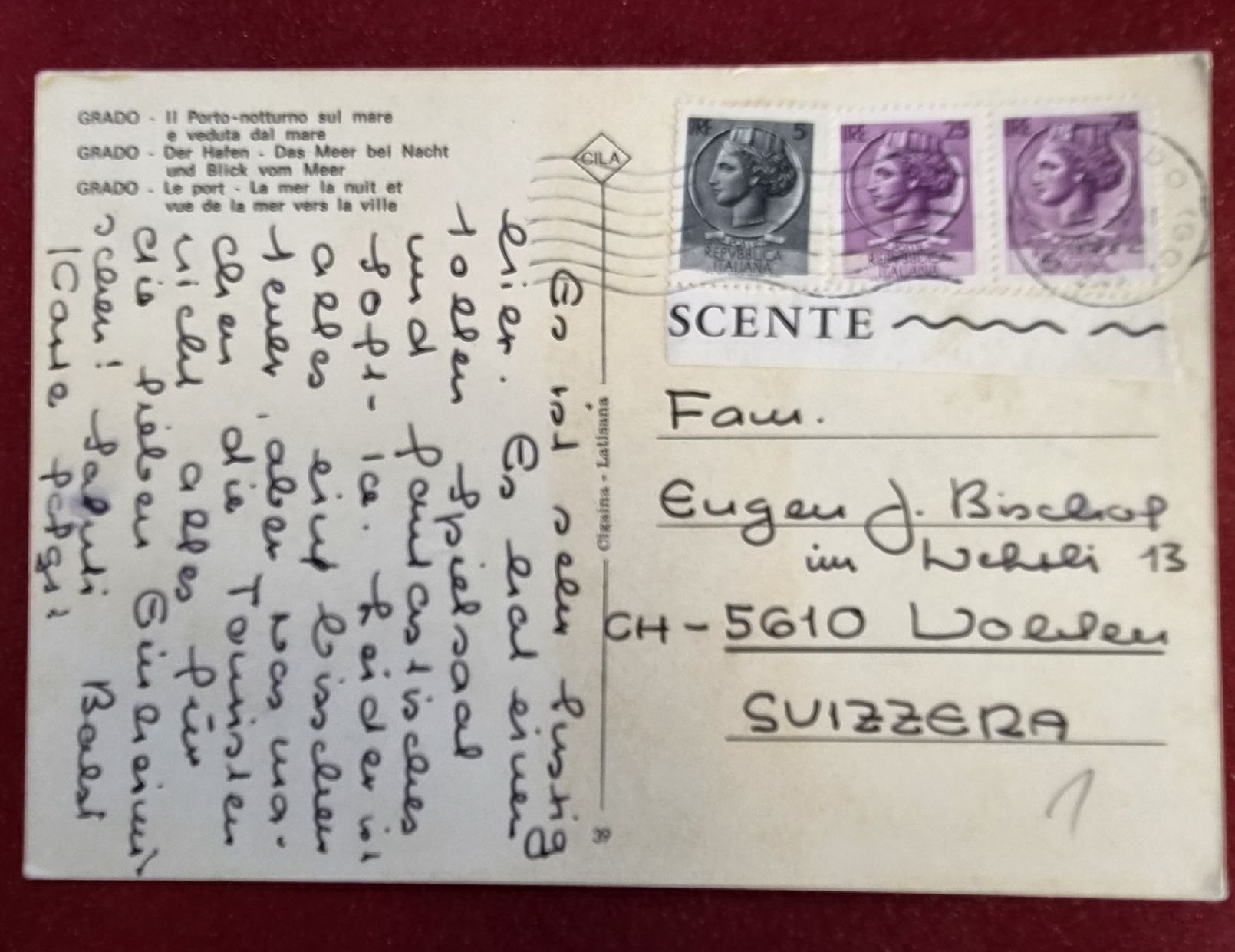 Ansichtskarten: Grado Italia 1972 – Gebraucht aus Melchnau von Arthurius 1