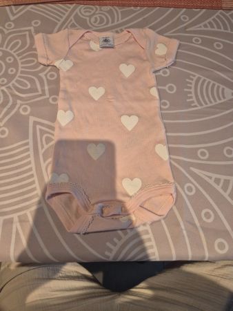 Body Petit Bateau rosa Herzen 60cm .Organic  Cotton.