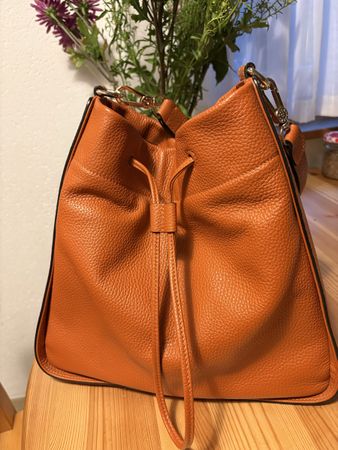 Beuteltasche Abro Leder orange guter Zustand