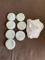 7 Gesichtspads, Jemotion, Jemako, gelb-weiss, gebraucht