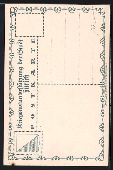 Cartoline postali: Zürich, Kriegsnotunterstützung, Unser  – Usato da Berlin venduto da bartko-reher 1