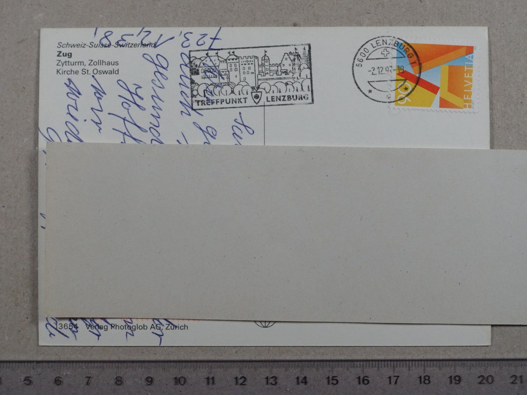 Ansichtskarten: Zug, 1997 – Gebraucht aus Lenzburg von fh1 1