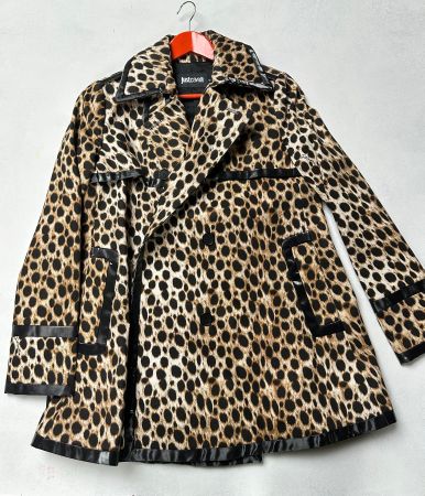 Just Cavalli Leopard Print trench Coat - Size 42 IT