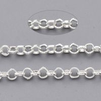 1m Kette  Jasseron 2.5x0.7mm versilbert