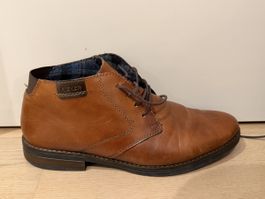 Rieker Herren Leder Stiefeletten Braun – Schnürschuhe
