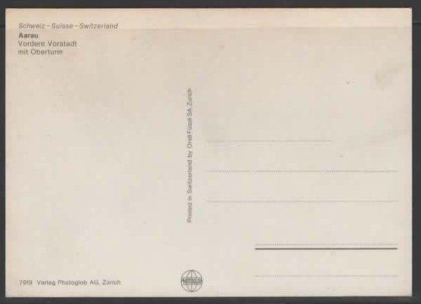 Cartoline postali: AARAU Vordere Vorstadt  (M – Usato da Ruggell venduto da Masescha 1