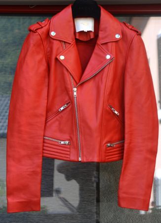 MAJE Lederjacke / veste en cuir .36
