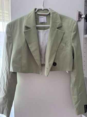 Bershka Blazer Cropped kurz Grösse S hellgrün