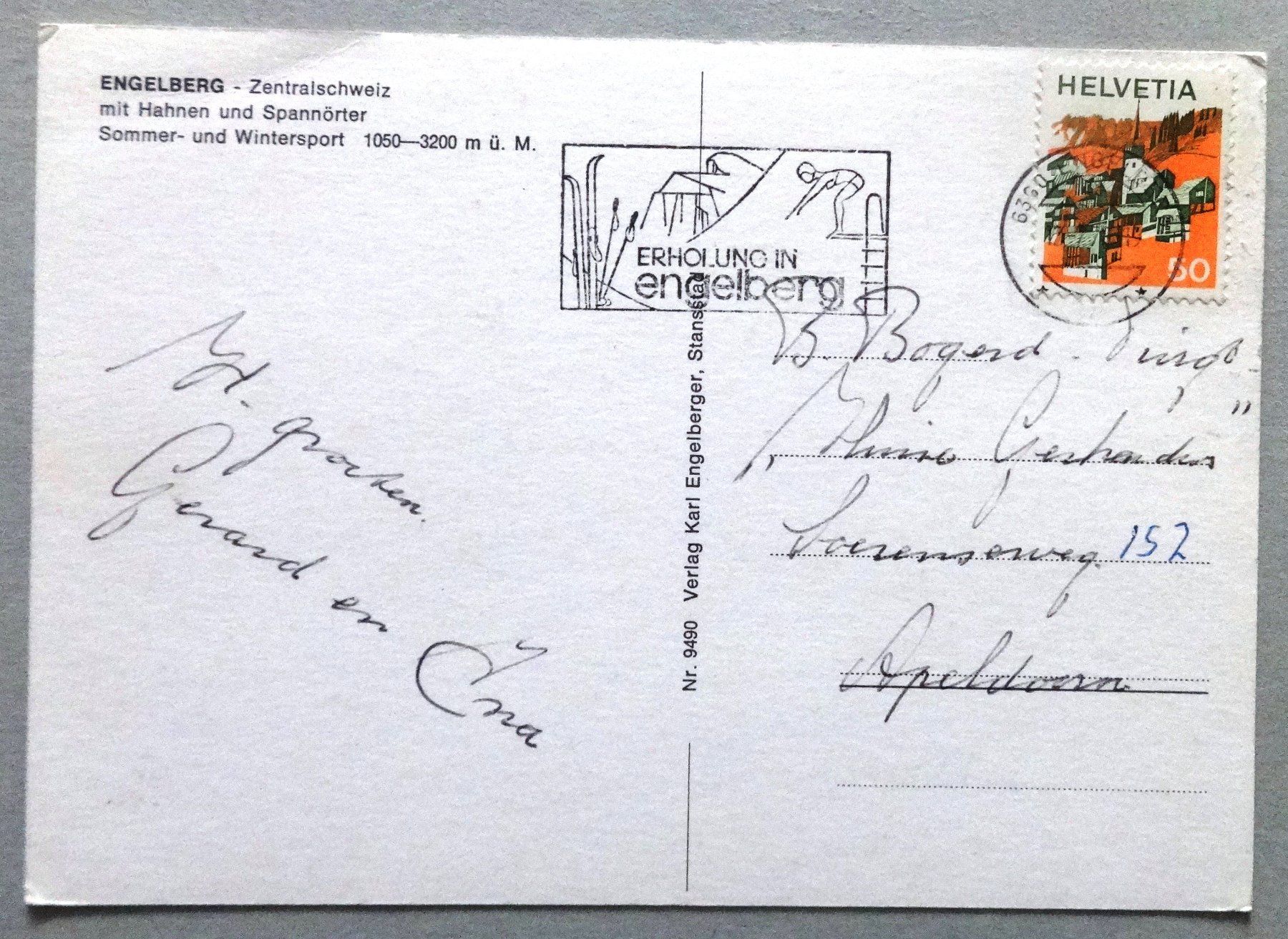 Cartoline postali: Engelberg mit Hahnen und Spannörter – Usato da Fétigny venduto da Billy2miny 1