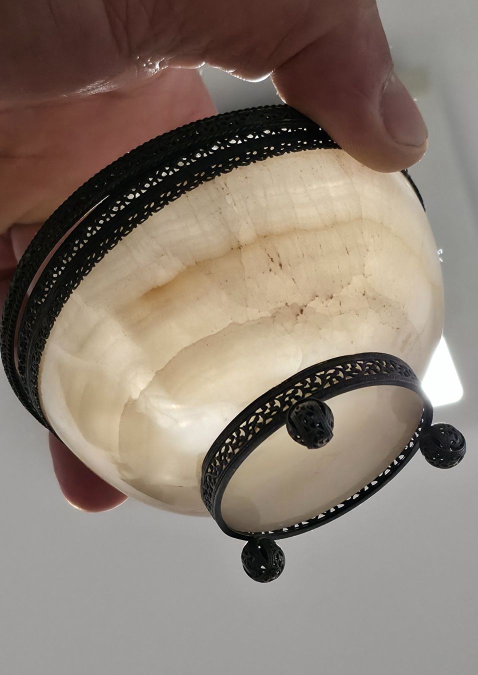 Schalen: ANTIKE 800 SILBER ALABASTER HENKELSCHALE WUNDERSCHÖNE ARBEIT – Gebraucht aus Zürich von spin23 3