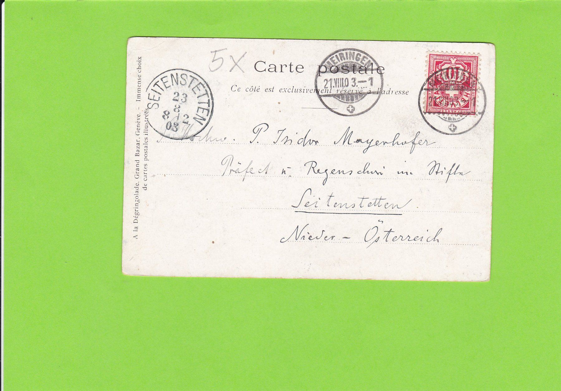 Cartoline postali: Genève-Le Port – Usato da St. Peterzell venduto da neckertal 1