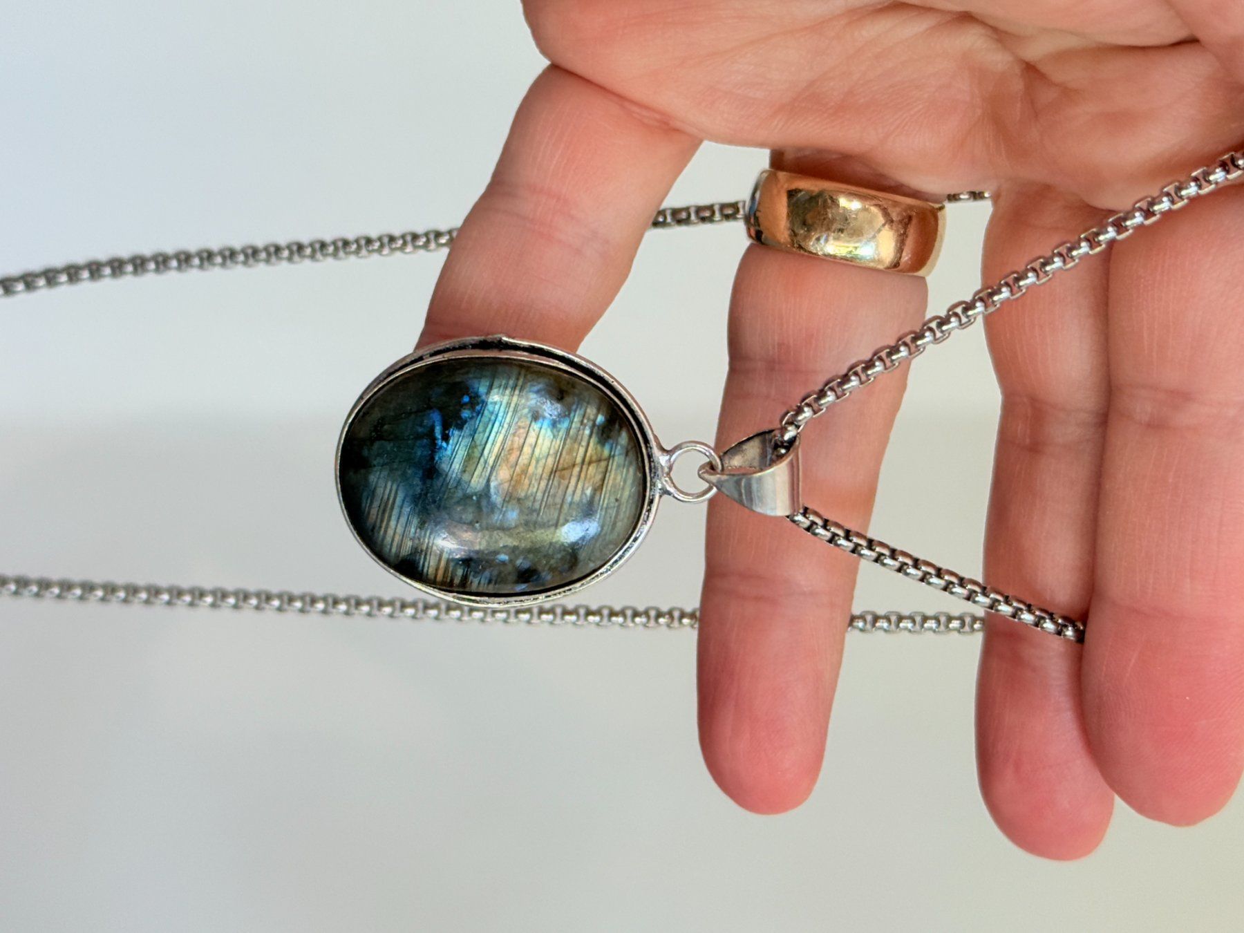 Catenine: Collier labradorite ✨ Pendentif unique en pierre – Nuovo e nell'imballaggio originale da Genève venduto da AWWA 1