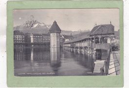 Luzern Kapellbrücke mit Pilatus 1922