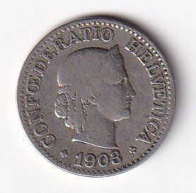 Tutti le monete: 10 Rappen 1903 rar – Usato da Neuchâtel venduto da karlpierrino