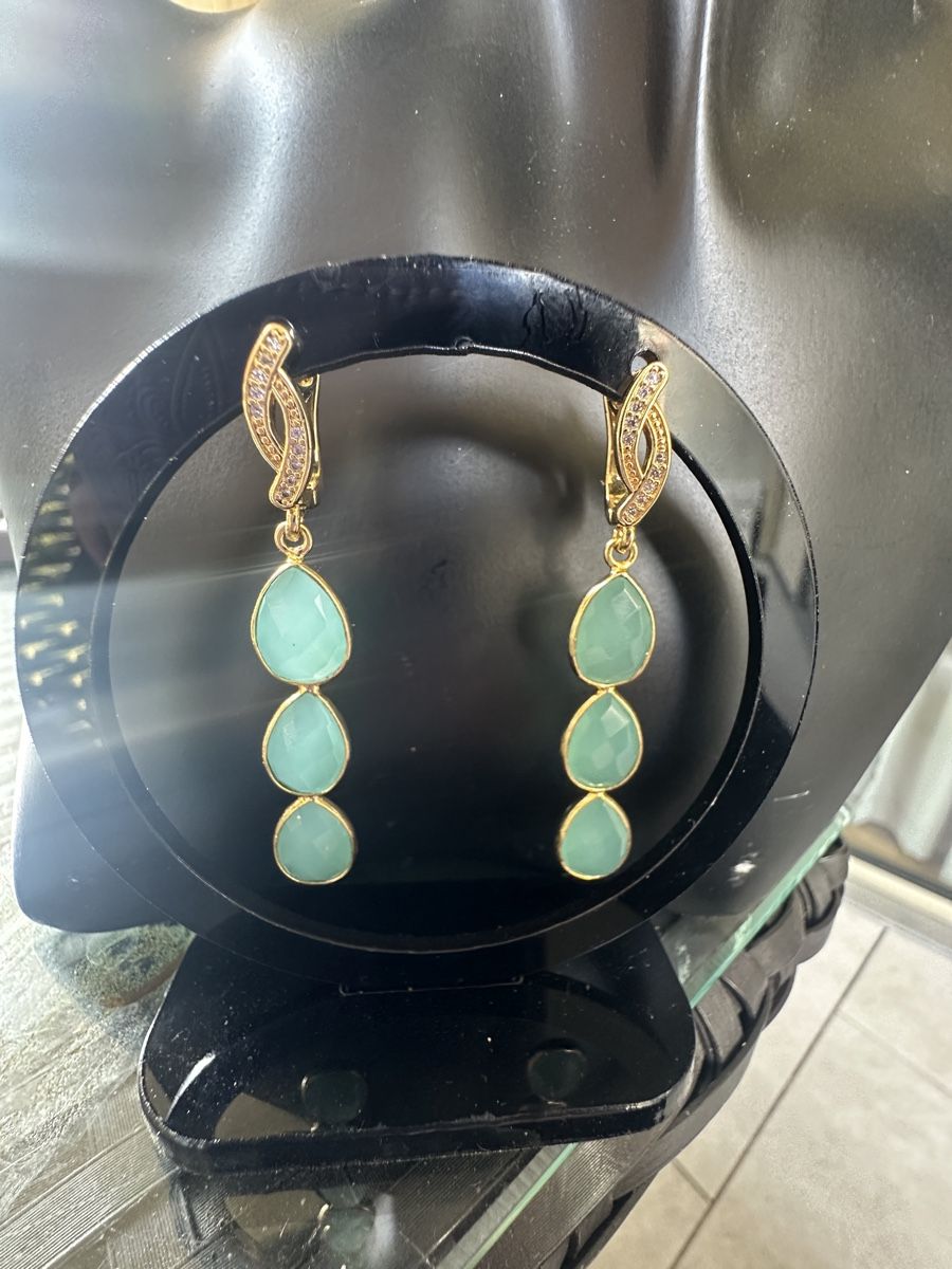 Orecchini pendenti & Orecchini a lobo: Aqua Chalcedon Ohrringe – Nuovo e nell'imballaggio originale da Kriens venduto da Hortensie6 2