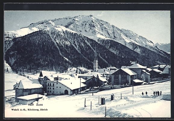 Ansichtskarten: AK Zuoz, Ortspartie im Winter – Gebraucht aus Berlin von bartko-reher