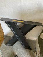 Pied de table métal noir, design industriel 80x71 cm