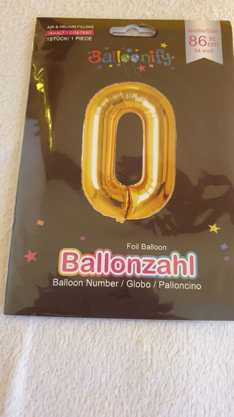 Alle Dekorationen: 2 x Zahlenballon gold – Neu und originalverpackt aus Wil SG von Glitter 2