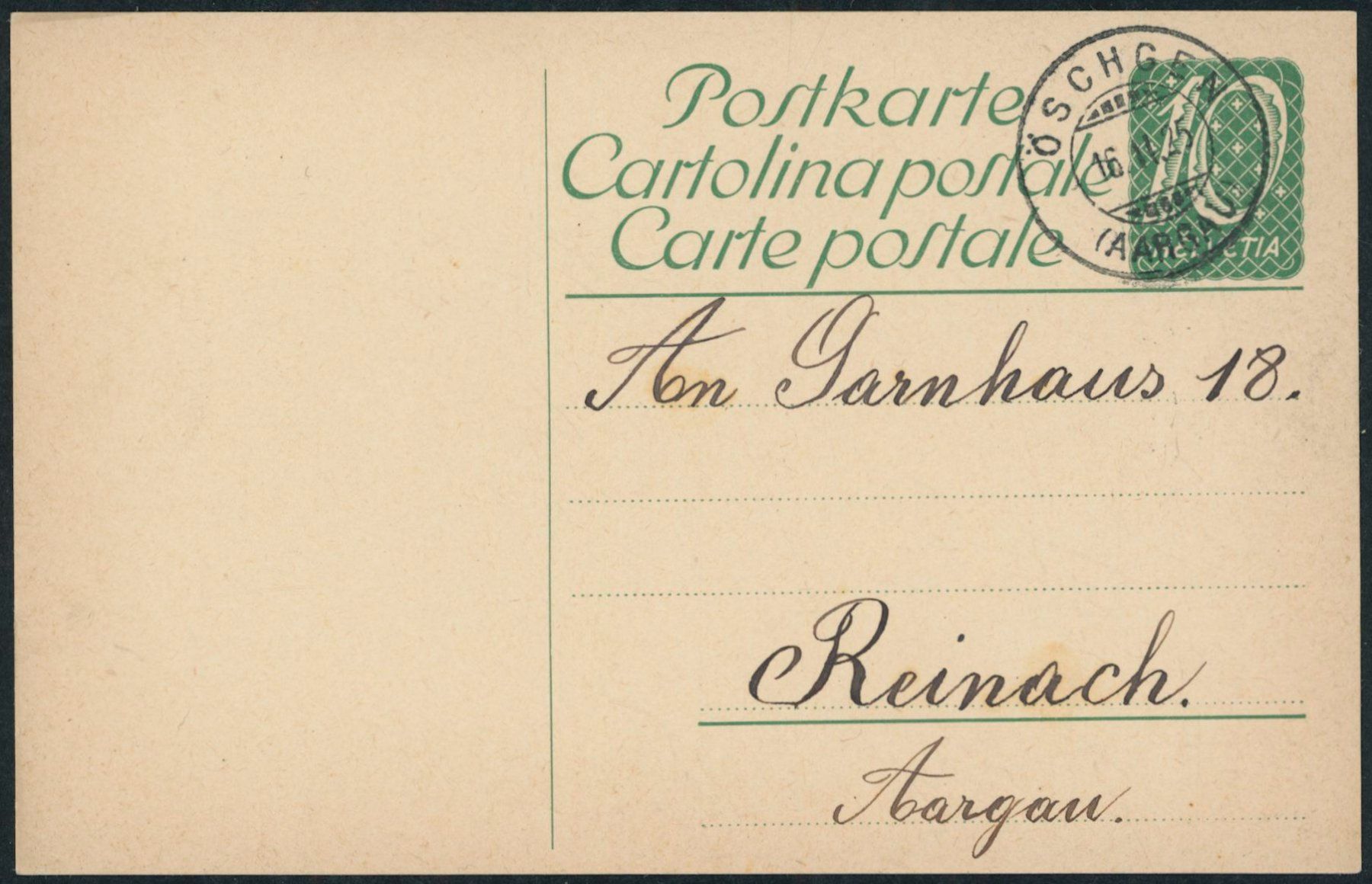 Alle Briefmarken: AG Oeschgen - Karte – Gebraucht aus Schindellegi von leecollect