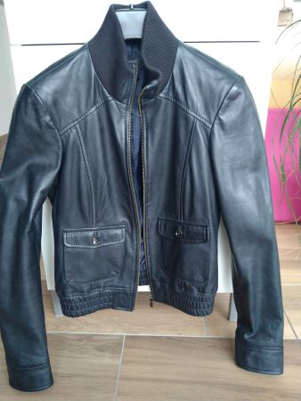 Lederjacke schwarz Damen Esprit Gr.34