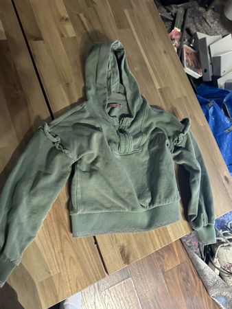 Khakifarbener Mädchen-Hoodie, Grösse 128