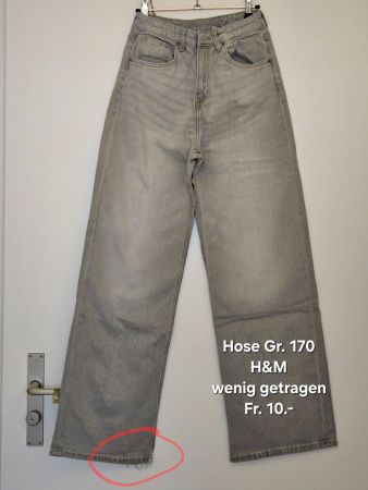 H&M Jeans Hose grau Grösse 170 gebrauchter Zustand
