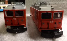 SPUR 0m 2 Lok's 1xRHB 1xBVZ und 1xWagen Erstklasse MOB