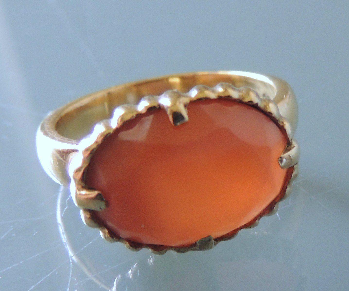 Anelli: Vergoldeter Silber 925 Fingerring mit Halbedelstein Gr. 56 – Usato da Waldenburg venduto da schaller707 3