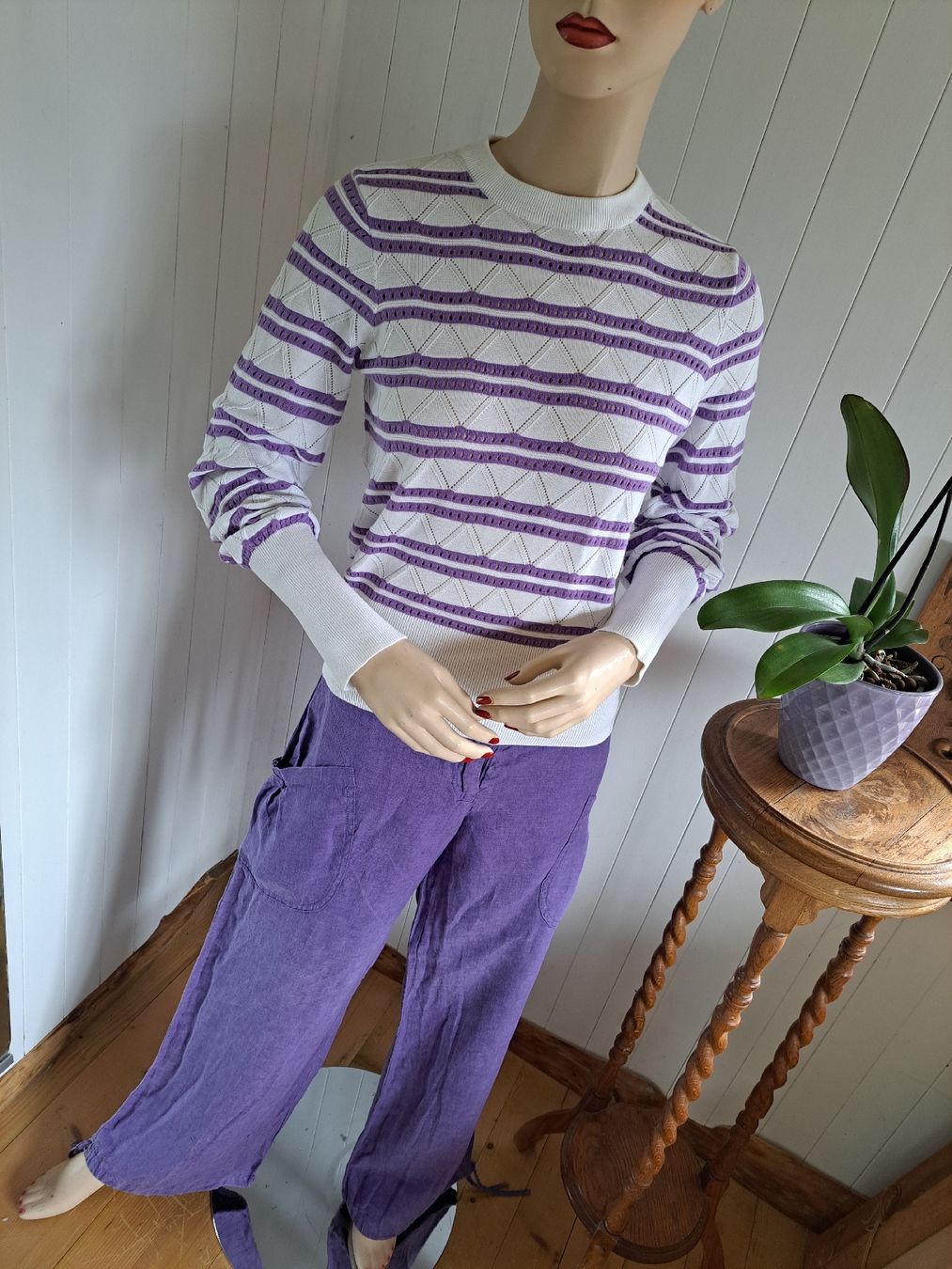Esprit Maglioni & Felpe: EDC ESPRIT Feinstrick gestreift Pullover Pulli S 36 y2k lila – Usato da Mollis venduto da Fauchi99 5