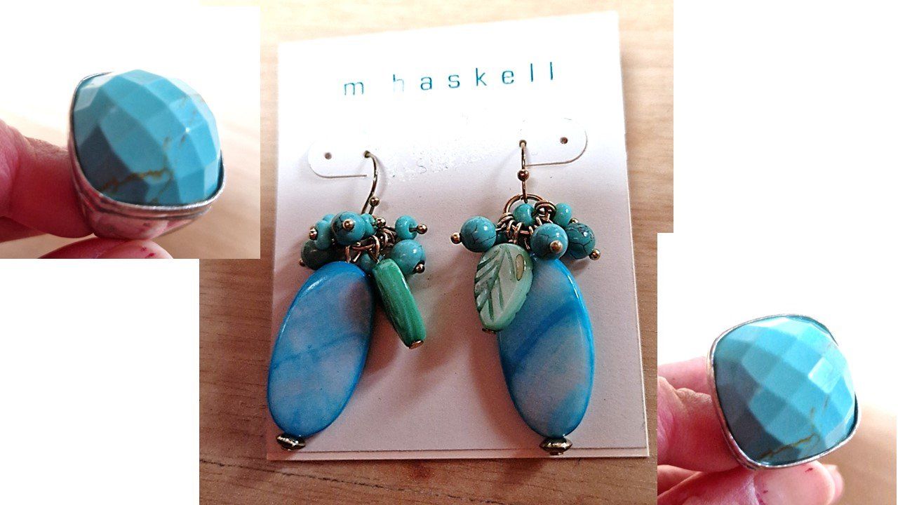 Altri gioielli: Bague et boucles d'oreille turquoise – Usato da Crassier venduto da steff2000
