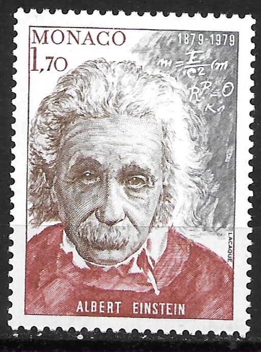 Alle Briefmarken: Monaco 1979: Albert Einstein – Gebraucht aus Zürich von Rainstamps