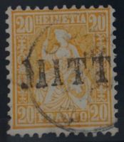 CH - Sitz. Helvetia - Zst. Nr. 32 - Stabstempel MITT...