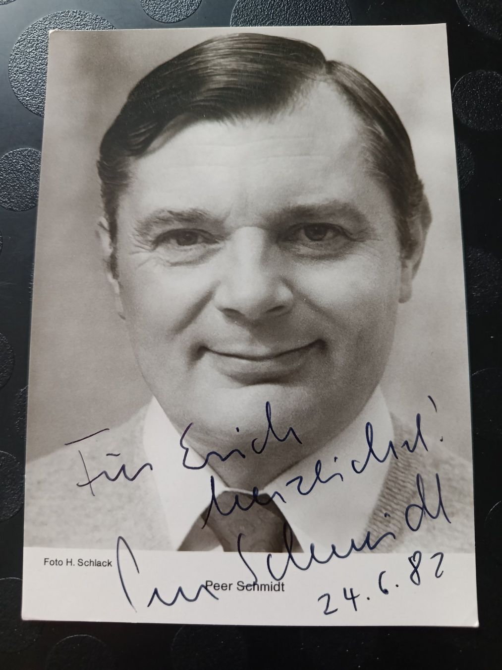 Autografi: Peer Schmidt -† 2010 - handsigniert – Usato da Menziken venduto da Artographs
