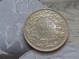 5 Fr. 1874 B. - Très belle pièce dép. à 1 Fr...