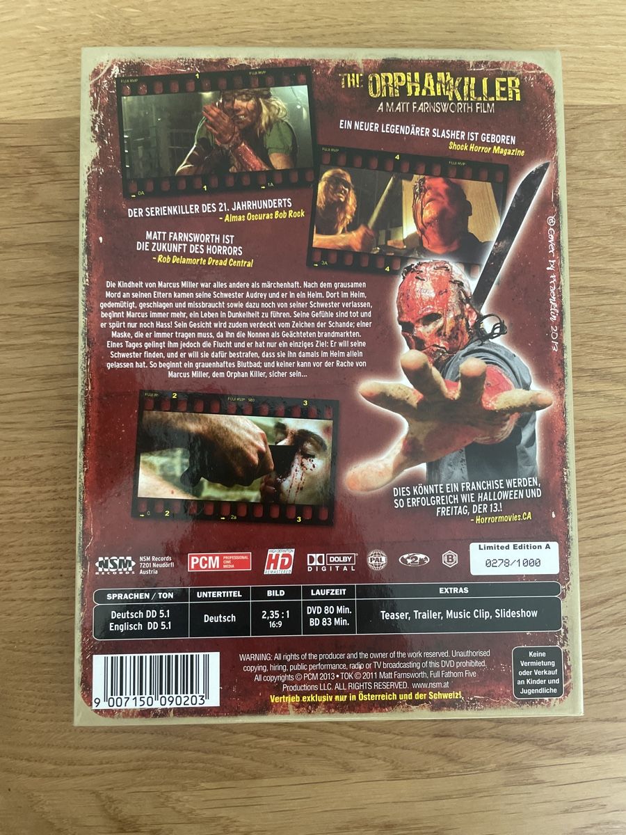 Tutti i DVDs: The Orphan Killer Mediabook BluRay – Usato da Hagendorn venduto da masterchieff 1