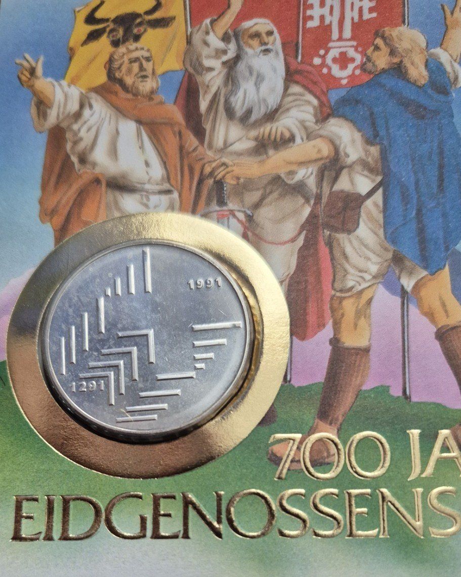 Tutti le monete: 20 Fr Numis-Brief 1991 700 Jahre Schweizer Eidgenossenschaft – Nuovo (secondo la descrizione) da St. Moritz venduto da Guenteratch 1