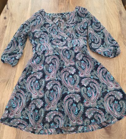 Kleid mit Paisley-Muster Gr M ,Transparent