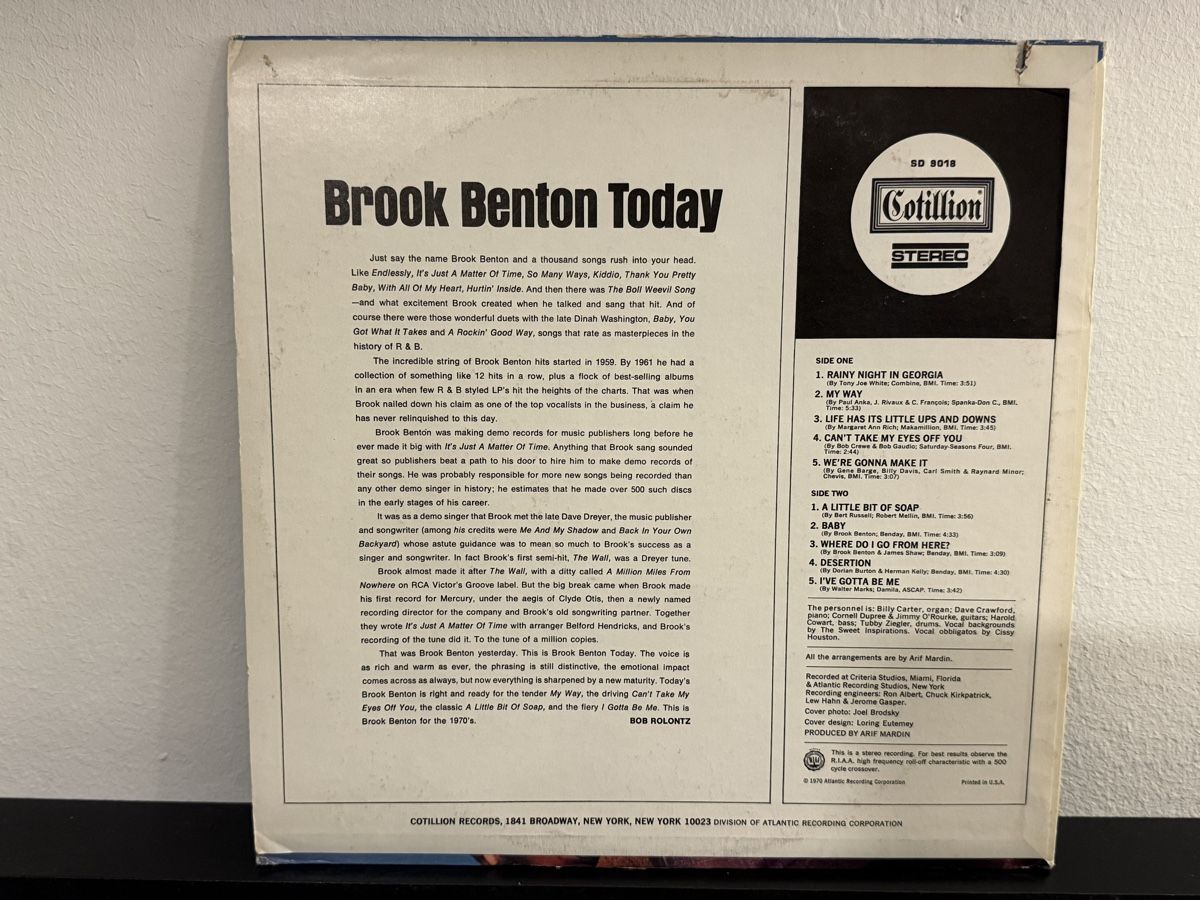 Dischi in vinile: Brook Benton Today / OG 1970 US – Usato da Delémont venduto da Studio_du_soleil 1