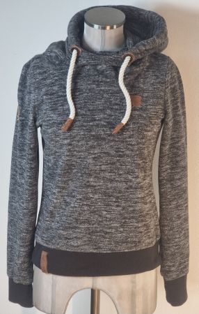 XS 44/46 NAKETANO Brave new Word kuscheliger Kapuzenhoodie