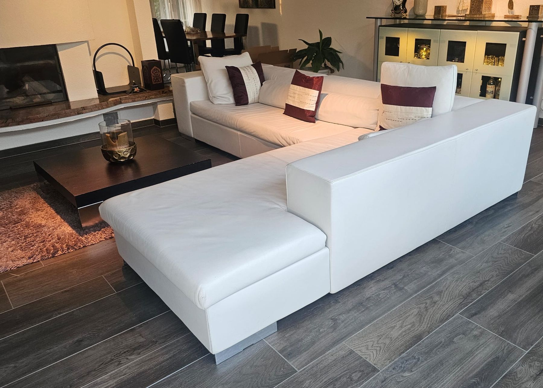 Sofas: Ecksofa, Leder, weiss – D'occasion à Freienstein par Mitenand 1