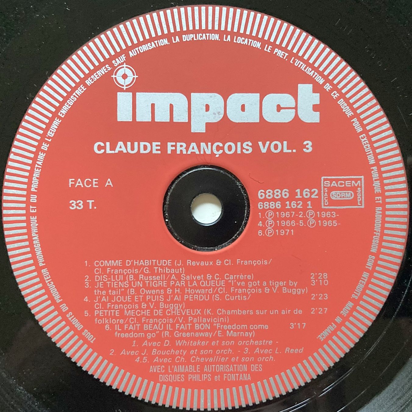 Dischi in vinile: CLAUDE FRANCOIS - VOLUME 3 – Usato da Bottens venduto da hotter-than-hell 2