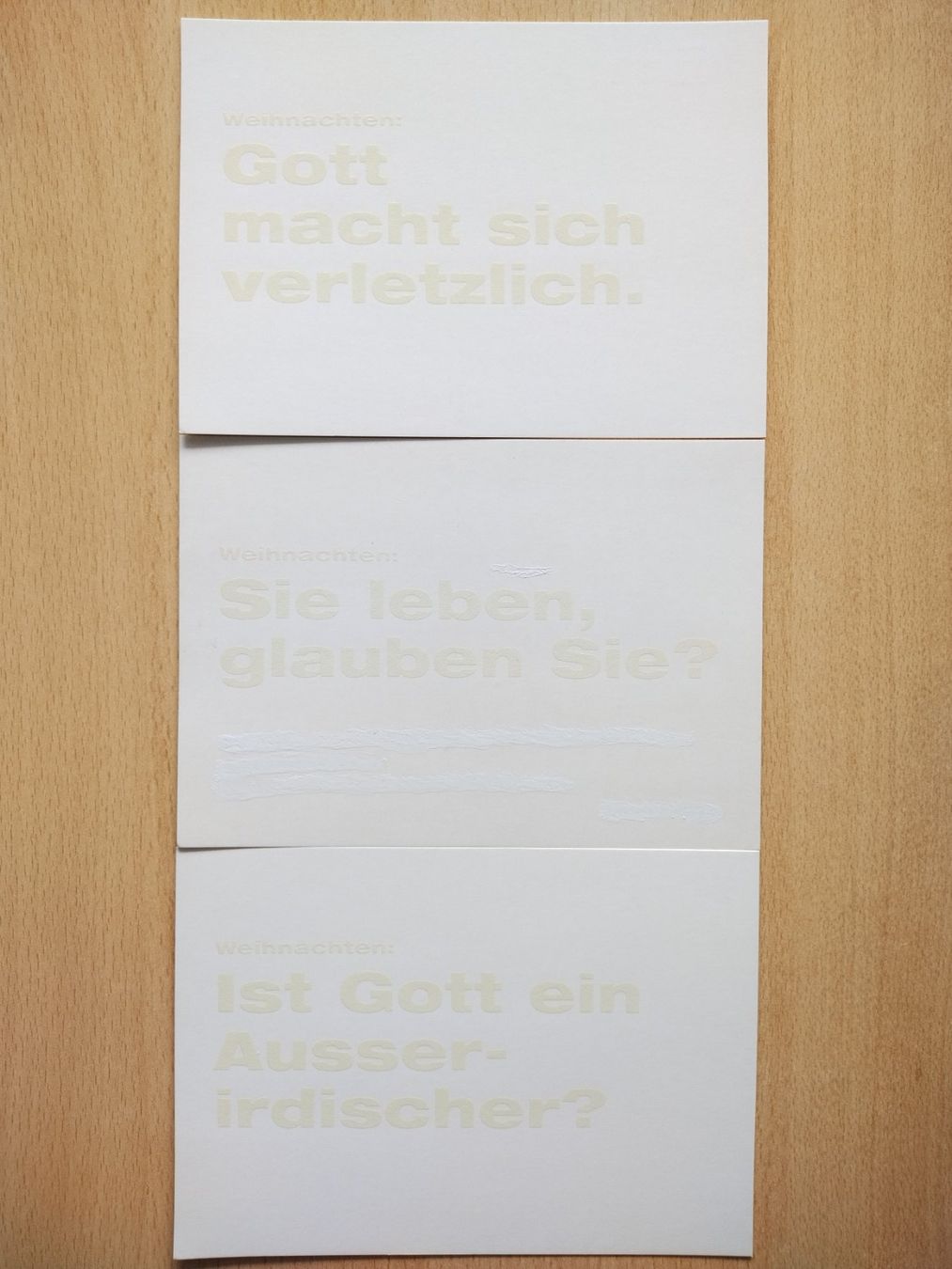 Ansichtskarten: 6 Postkarten / Ansichtskarten fluoreszierend / Weihnachten – Neu (gemäss Beschreibung) aus Jona von Argus36 5