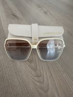 Damen Sonnenbrille Oversize Beige/Creme inkl. Etui