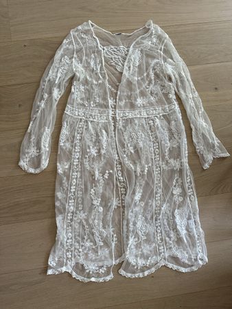 Magnifique kimono en dentelle transparente blanche taille M 
